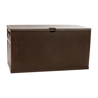 Flash Furniture 120 Gallon Plastic Deck Box - Waterproof Storage Box, Brown