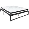Flash Furniture 14 In Metal Platform Bed Frame With 12 In Mattress - Queen In White