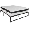 Flash Furniture 14 In Metal Platform Bed Frame With 12 In Memory Foam Mattress - Queen In Black