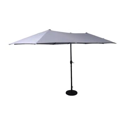 Flash Furniture 15 Ft Triple Head Patio Umbrella With Crank And Easy Lift Functionality In Gray