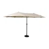 Flash Furniture 15 Ft Triple Head Patio Umbrella With Crank And Easy Lift Functionality In Tan In Neutral