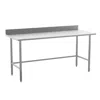 Flash Furniture 18 Gauge Open Base Kitchen Prep And Work Table With 4" Backsplash In Gray