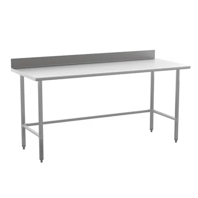 Flash Furniture 18 Gauge Open Base Kitchen Prep And Work Table With 4" Backsplash