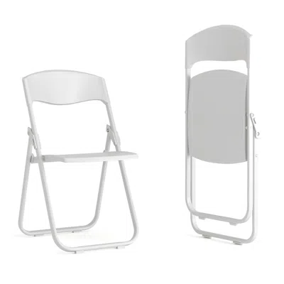 Flash Furniture 2 Pack 500 Lb. Capacity Heavy Duty White Plastic Folding Chair