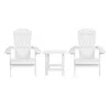 Flash Furniture 2 Pack All-weather Poly Resin Folding Adirondack Chair With Side Table In White