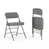 Flash Furniture 2 Pack Curved Triple Braced & Double Hinged Gray Fabric Metal Folding Chair In Gray