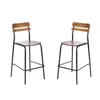 Flash Furniture 2 Pack Cyprus Solid Wood Bar Stools, Black Metal Frames, Antique Copper Finish In Brown