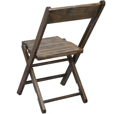 Flash Furniture 2-pack Slatted Wood Folding Special Event Chair - Antique Black In Brown