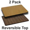 Flash Furniture 2 Pk. 42'' Square Table Top With Natural Or Walnut Reversible Laminate Top In Brown
