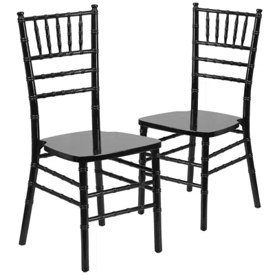 Flash Furniture 2 Pk. Hercules Series Black Wood Chiavari Chair
