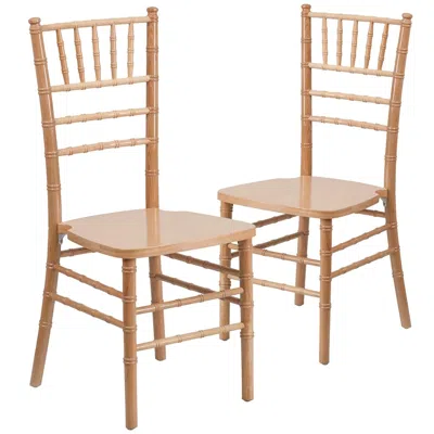 Flash Furniture 2 Pk. Hercules Series Natural Wood Chiavari Chair In Brown