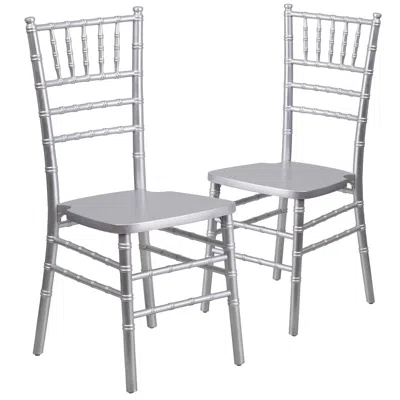 Flash Furniture 2 Pk. Hercules Series Silver Wood Chiavari Chair