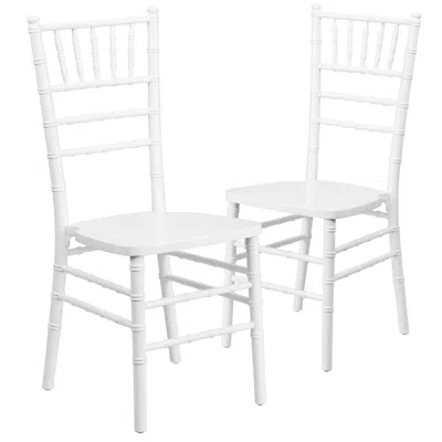 Flash Furniture 2 Pk. Hercules Series White Wood Chiavari Chair