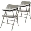 Flash Furniture 2 Pk. Premium Steel Folding Chair With Left Handed Tablet Arm In Gray