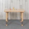 Flash Furniture 21.875 X 26.625 In. Rectangular Plastic Height Adjustable Activity Table, Natural Color