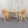Flash Furniture 21.875 X 26.625 In. Rectangular Plastic Height Adjustable Activity Table Set With 2 Chairs, Natural