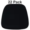 Flash Furniture 22 Pk. Soft Black Fabric Chiavari Chair Cushion In Black