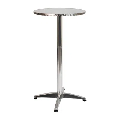 Flash Furniture 23.5" Round Aluminum Indoor-outdoor Bar Height Table In Metallic