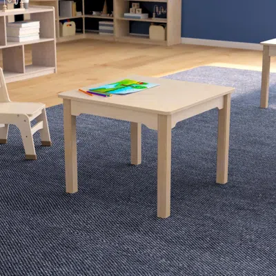 Flash Furniture 23.5 X 18 In. Bright Beginnings Commercial Grade Wooden Square Preschool Classroom Activity Table, B In Brown