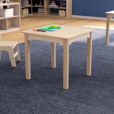 Flash Furniture 23.5 X 21.25 In. Bright Beginnings Commercial Grade Wooden Square Preschool Classroom Activity Table In Neutral