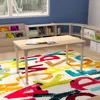 Flash Furniture 23.5 X 47 In. Bright Beginnings Commercial Grade Wooden Rectangle Adjustable Height Classroom Activi