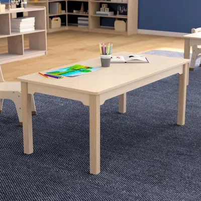 Flash Furniture 23.5 X 47.25 X 18 In. Bright Beginnings Commercial Grade Wooden Rectangular Preschool Classroom Acti In Brown