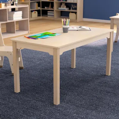 Flash Furniture 23.5 X 47.25 X 21.25 In. Bright Beginnings Commercial Grade Wooden Rectangular Preschool Classroom A In Neutral