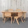 Flash Furniture 23.625 X 47.25 In. Rectangular Plastic Height Adjustable Activity Table Set With 4 Chairs, Natural C