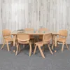 Flash Furniture 23.625 X 47.25 In. Rectangular Plastic Height Adjustable Activity Table Set With 6 Chairs, Natural C