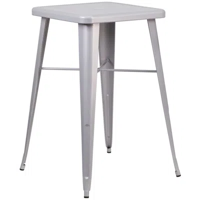 Flash Furniture 23.75" Square Silver Metal Indoor-outdoor Bar Height Table