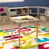 Flash Furniture 24 In. Bright Beginnings Square Commercial Grade Wooden Adjustable Height Classroom Activity Table -