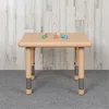 Flash Furniture 24 In. Square Plastic Height Adjustable Activity Table, Natural Color