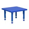 Flash Furniture 24'' Square Blue Plastic Height Adjustable Activity Table In Blue