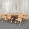Flash Furniture 24 X 48 In. Rectangular Plastic Height Adjustable Activity Table Set With 6 Chairs, Natural Color