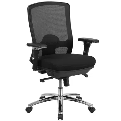 Flash Furniture 24/7 Intensive Use 350 Lb. Rated Black Mesh Multifunction Swivel Office Chair