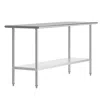 Flash Furniture 24x72 Portable Prep And Work Table With Top Shelf And Adjustable Undershelf In White