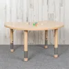 Flash Furniture 25.125 X 35.5 In. Crescent Plastic Height Adjustable Activity Table, Natural Color