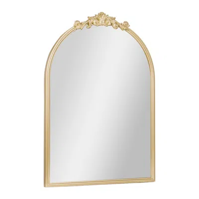 Flash Furniture 29" X 20" Arched Wall Mirror With Baroque Detail - Large Accent Mirror, Gold