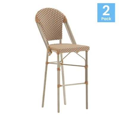 Flash Furniture 2pk Natural/white, Paris Stool In Brown