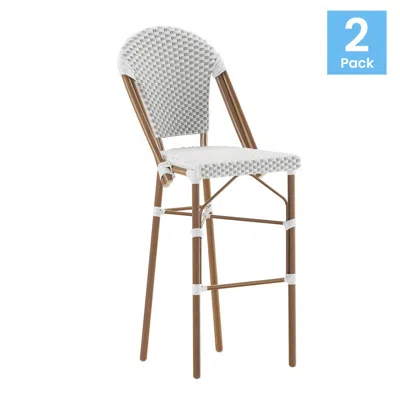 Flash Furniture 2pk White/gray, Paris Stool