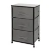 Flash Furniture 3 Drawer Wood Top Blackframe Vertical Storage Dresser With Dark Gray Drawers In Gray