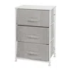 Flash Furniture 3 Drawer Wood Top Whiteframe Vertical Storage Dresser With Light Gray Drawers In Gray