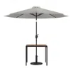 Flash Furniture 3 Piece Patio Table Set - 35" Patio Table With Gray Umbrella And Base In Multi