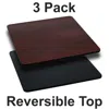 Flash Furniture 3 Pk. 24'' Square Table Top With Black Or Mahogany Reversible Laminate Top In Brown