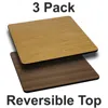 Flash Furniture 3 Pk. 24'' Square Table Top With Natural Or Walnut Reversible Laminate Top In Brown