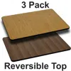 Flash Furniture 3 Pk. 24'' X 30'' Rectangular Table Top With Natural Or Walnut Reversible Top In Brown