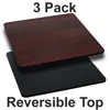 Flash Furniture 3 Pk. 30'' Square Table Top With Black Or Mahogany Reversible Laminate Top In Brown