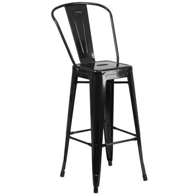 Flash Furniture 30" High Black Metal Indoor-outdoor Barstool With Removable Back