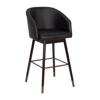 Flash Furniture 30" Mid-back Barstoo, Black With Muted Bronze Accents