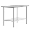 Flash Furniture 30x48 Portable Prep And Work Table With Top Shelf And Adjustable Undershelf In Silver